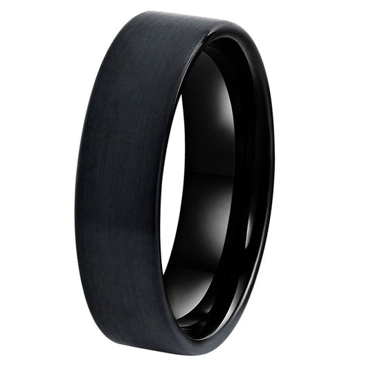 Anillo de Boda Tungsteno con Bisel Negro