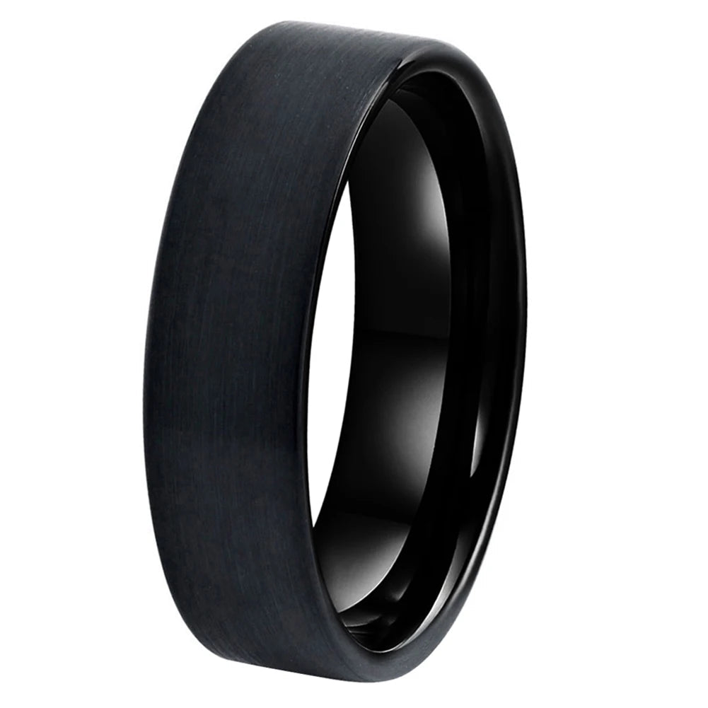 Anillo de Boda Tungsteno con Bisel Negro