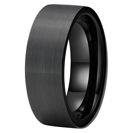 Anillo de Boda Tungsteno con Bisel Negro