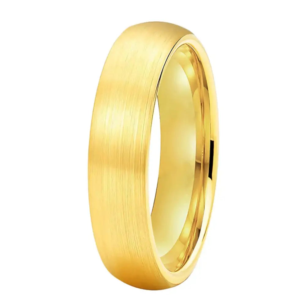 Anillo de Boda Tungsteno Dorado con Diseño Elegante - Gold Color 6MM / 14